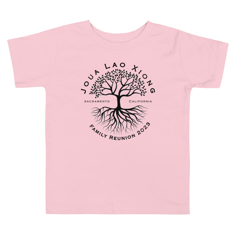 Joua Lao Xiong Family-Black Tree Design- Toddler Short Sleeve Tee