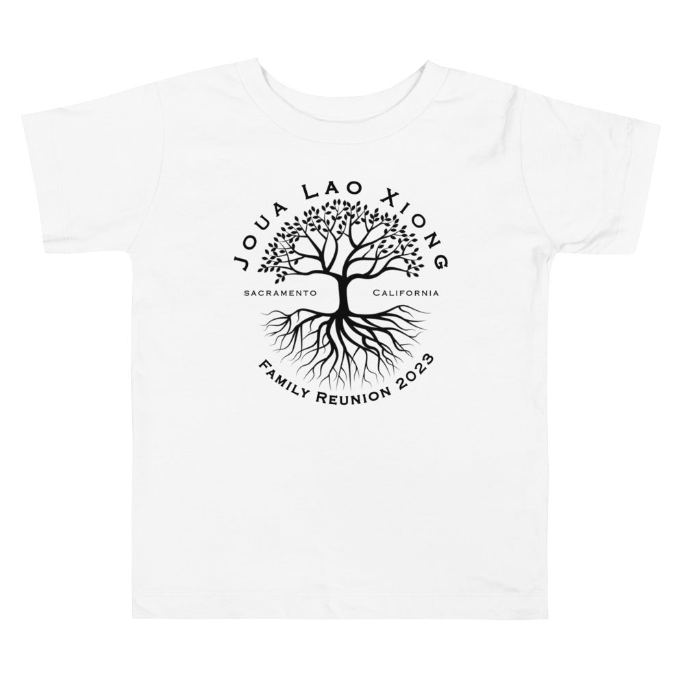 Joua Lao Xiong Family-Black Tree Design- Toddler Short Sleeve Tee