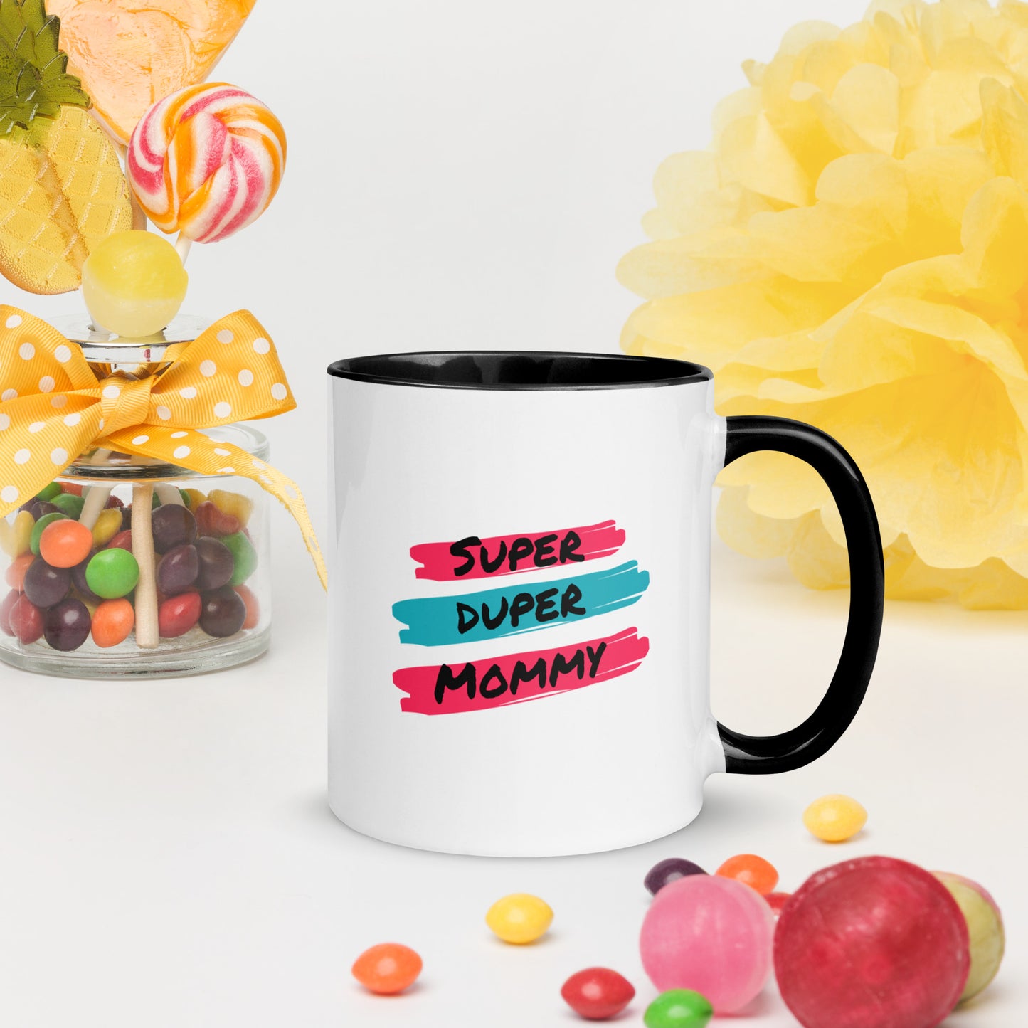 Super Duper Mom, Mug with Color Inside