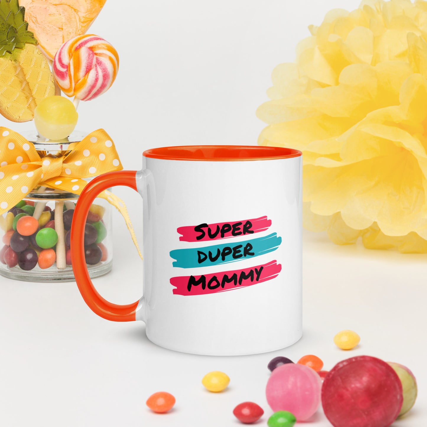 Super Duper Mom, Mug with Color Inside