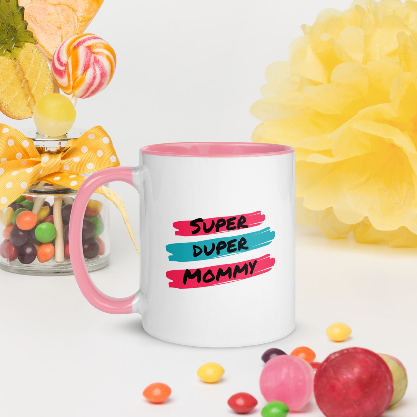 Super Duper Mom, Mug with Color Inside