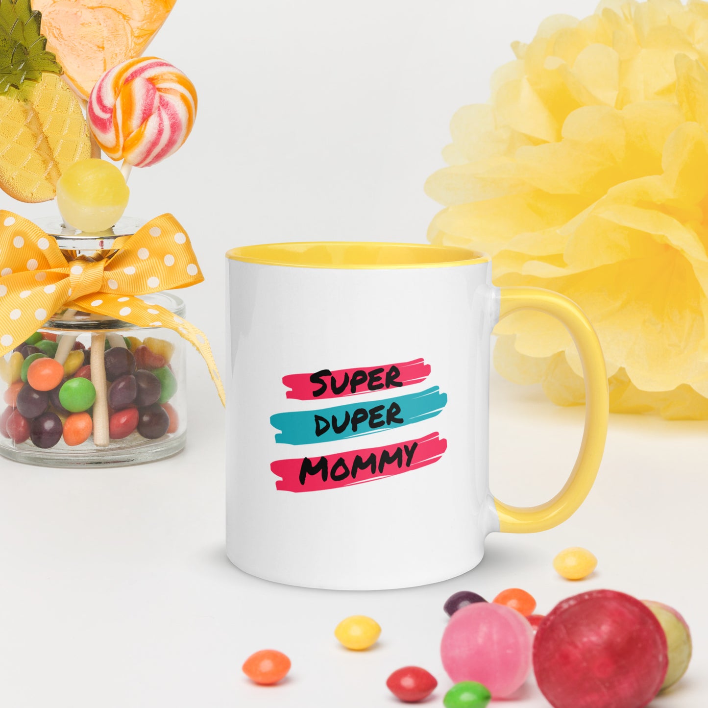 Super Duper Mom, Mug with Color Inside