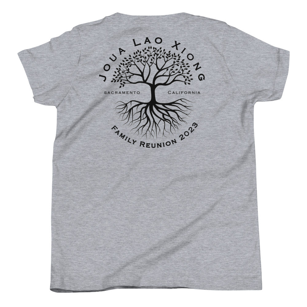 Joua Lao Xiong-Black Tree Design-Youth Short Sleeve T-Shirt