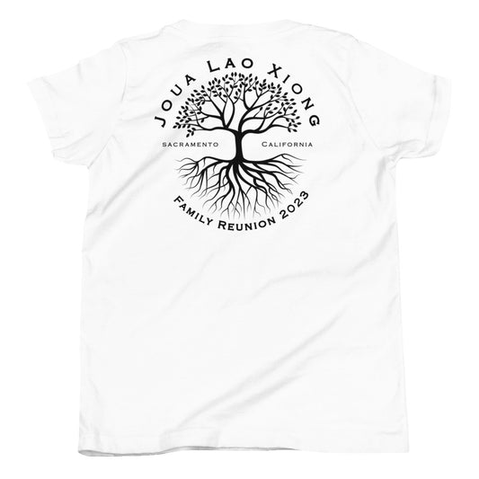 Joua Lao Xiong-Black Tree Design-Youth Short Sleeve T-Shirt