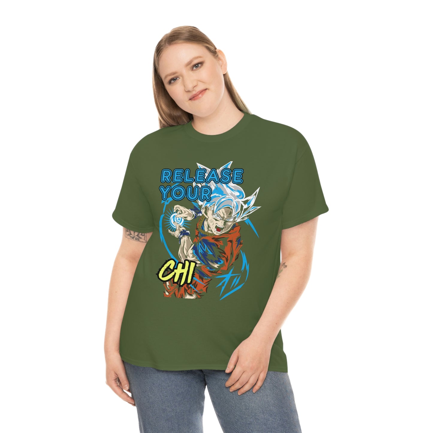 Release Your Chi, Goku Unisex Heavy Cotton Tee