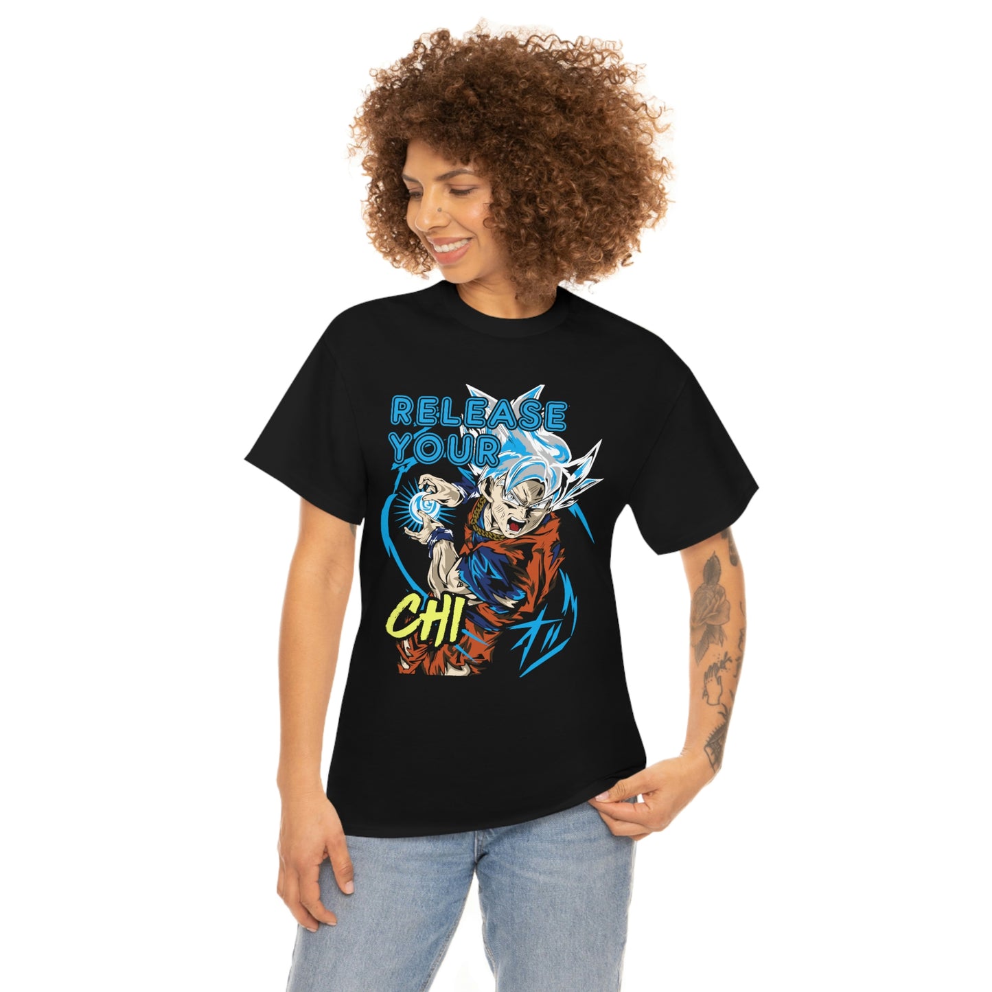 Release Your Chi, Goku Unisex Heavy Cotton Tee