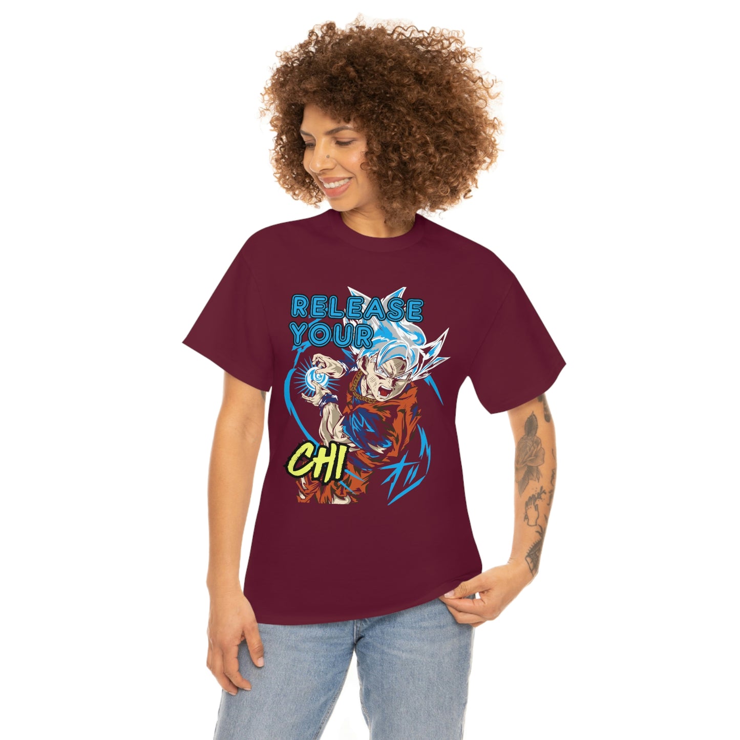 Release Your Chi, Goku Unisex Heavy Cotton Tee